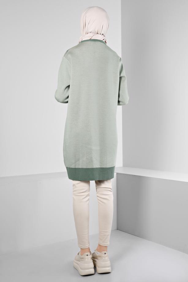 Hijab clothing GREEN ALVINA KNITWEAR TUNIC T 43178 - TRENDTESETTÜR