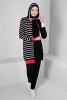 Tesettür giyim SİYAH ALVİNA TRİKO TUNİK T 43179