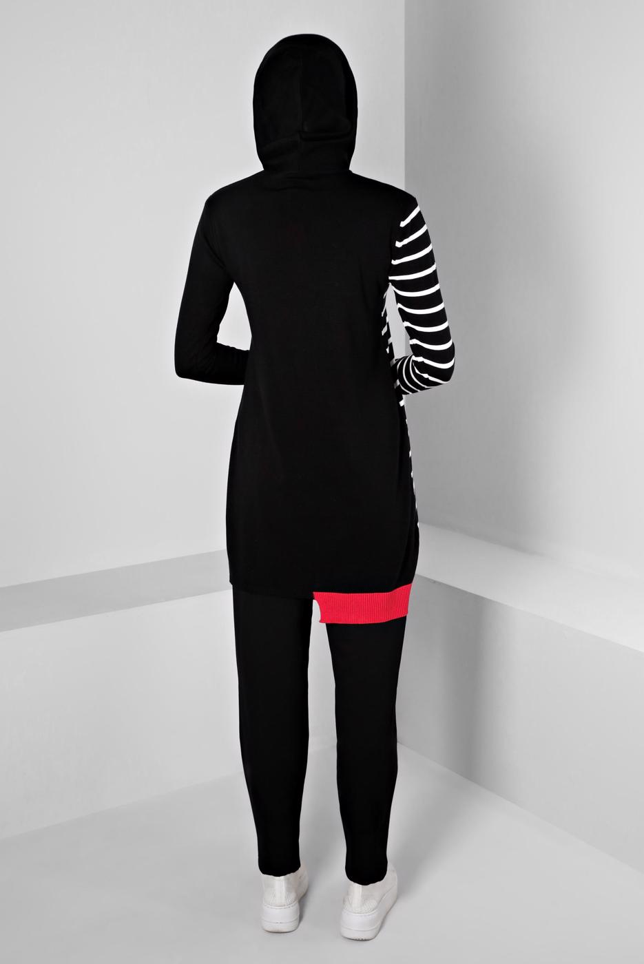 Tesettür giyim SİYAH ALVİNA TRİKO TUNİK T 43179