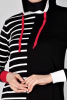 Tesettür giyim SİYAH ALVİNA TRİKO TUNİK T 43179