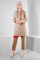 Tesettür giyim KAHVE ALVİNA TRİKO TUNİK T 43179