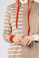 Tesettür giyim KAHVE ALVİNA TRİKO TUNİK T 43179