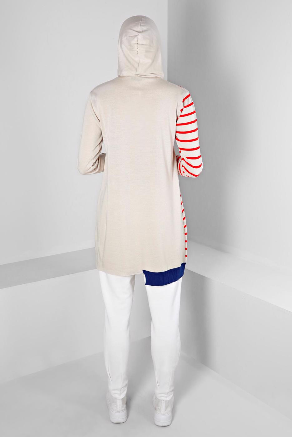 Tesettür giyim BEJ ALVİNA TRİKO TUNİK T 43179