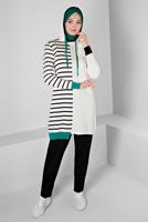 Tesettür giyim KREM ALVİNA TRİKO TUNİK T 43179