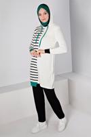 Tesettür giyim KREM ALVİNA TRİKO TUNİK T 43179