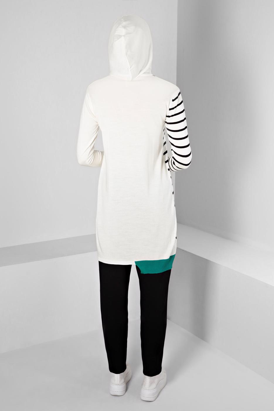 Tesettür giyim KREM ALVİNA TRİKO TUNİK T 43179