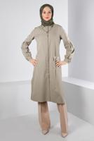 Tesettür giyim KUM ALVİNA GÖMLEK YAKA TUNİK T 43261