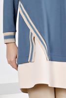 Tesettür giyim LACİVERT ALVİNA BAĞCIK DETAYLI TUNİK T 43355