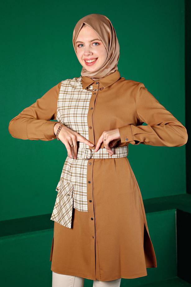 Hijab clothing ORANGE ALVINA BELTED TUNIC T 43377 - TRENDTESETTÜR