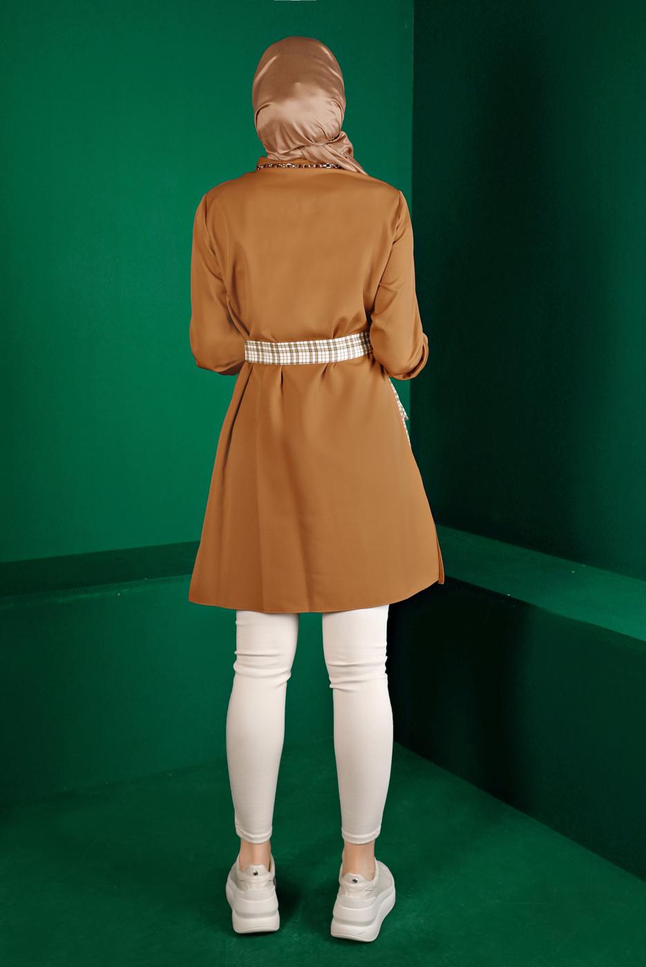 Vêtements hijab ORANGE ALVINA TUNIQUE CEINTURE T 43377