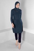Hijab clothing NAVY BLUE ALVINA TUNIC WITH POCKET DETAIL T 43424