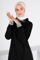 Tesettür giyim SİYAH ALVİNA KADİFE TUNİK T 43438