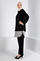 Tesettür giyim SİYAH ALVİNA KADİFE TUNİK T 43438