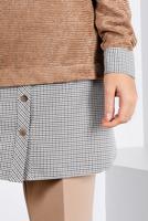 Tesettür giyim KAHVE ALVİNA KADİFE TUNİK T 43438