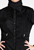 Tesettür giyim SİYAH ALVİNA KADİFE TUNİK T 43441