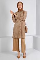 Tesettür giyim KAHVE ALVİNA KADİFE TUNİK T 43441