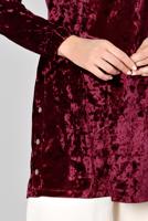 Tesettür giyim BORDO ALVİNA DÜZ KADİFE TUNİK T 43447