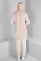 Tesettür giyim PEMBE ALVİNA DÜZ KADİFE TUNİK T 43447