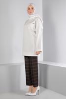 Tesettür giyim KREM ALVİNA DEGAJE YAKA TUNİK T 43453