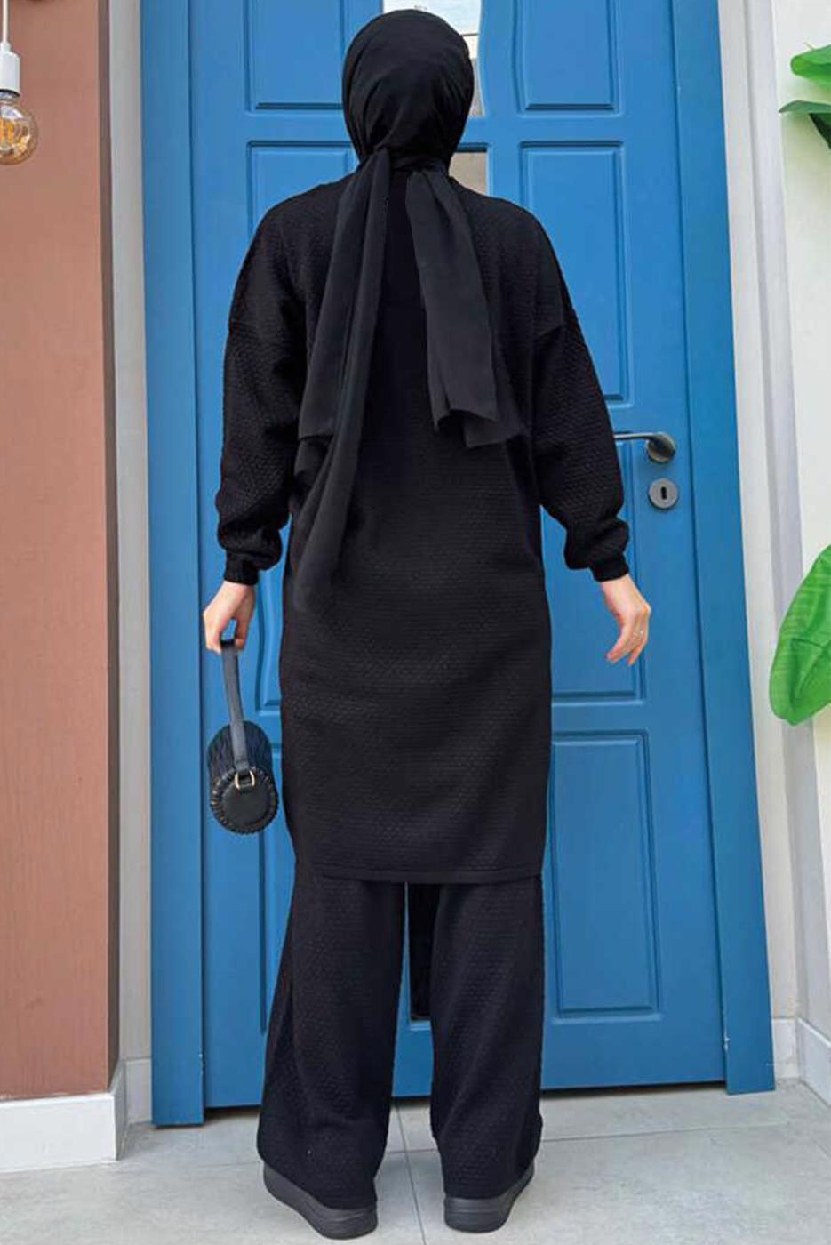 Tesettür giyim SİYAH UZUN TRİKO TUNİK T 51222
