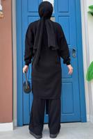 Tesettür giyim SİYAH UZUN TRİKO TUNİK T 51222