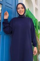 Tesettür giyim LACİVERT UZUN TRİKO TUNİK T 51222