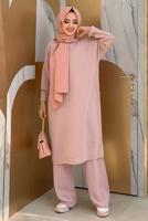 Tesettür giyim PUDRA UZUN TRİKO TUNİK T 51222