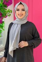 Tesettür giyim GRİ UZUN TRİKO TUNİK T 51222