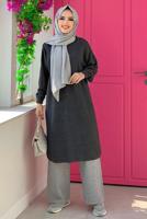 Tesettür giyim GRİ UZUN TRİKO TUNİK T 51222
