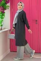 Tesettür giyim GRİ UZUN TRİKO TUNİK T 51222