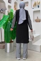 Tesettür giyim SİYAH BAKLAVA DESENLİ TRİKO TUNİK T 53112