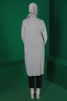 Tesettür giyim GRİ BAKLAVA DESENLİ TRİKO TUNİK 91102	