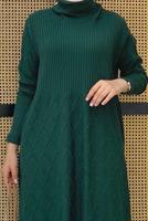 Tesettür giyim YEŞİL BAKLAVA DESENLİ TRİKO TUNİK 91102	