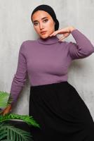 Tesettür giyim MOR BASIC BOĞAZLI TRİKO KAZAK 0092	