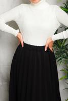 Tesettür giyim EKRU BASIC BOĞAZLI TRİKO KAZAK 0092	