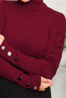 Tesettür giyim BORDO KOLLARI BÜZGÜLÜ TRİKO KAZAK 1092	