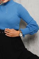 Tesettür giyim LACİVERT İNCİ DETAYLI TRİKO KAZAK 3092	