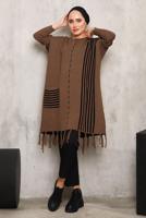 Tesettür giyim KAHVE ALTI PÜSKÜLLÜ TRİKO TUNİK 3392 