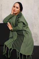 Tesettür giyim YEŞİL ALTI PÜSKÜLLÜ TRİKO TUNİK 3392 