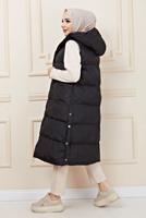 Tesettür giyim SİYAH ÇITÇITLI ŞİŞME YELEK 1436