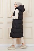 Tesettür giyim SİYAH ÇITÇITLI ŞİŞME YELEK 1436