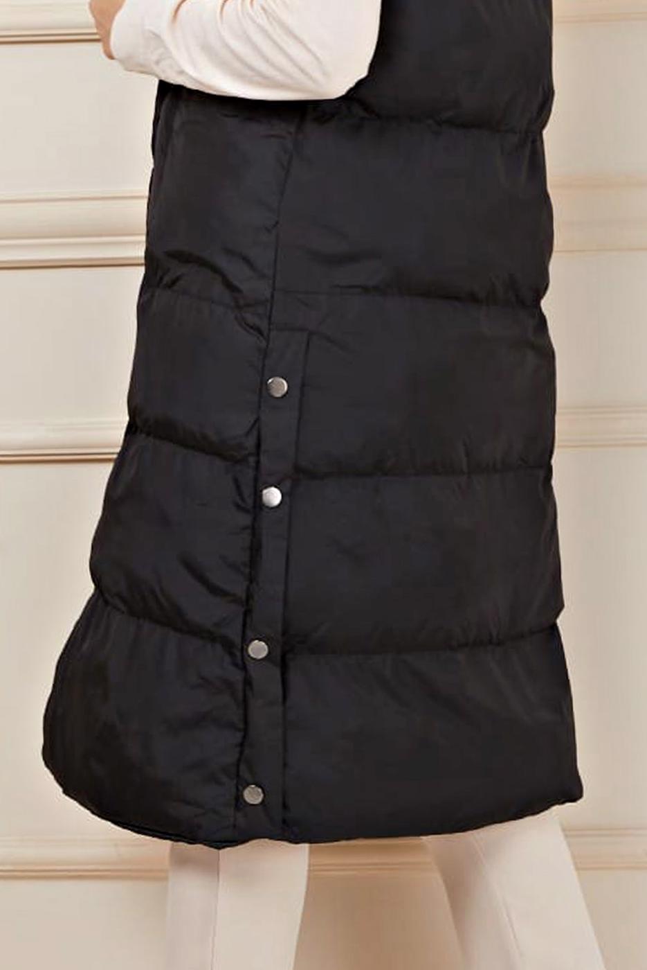 Tesettür giyim SİYAH ÇITÇITLI ŞİŞME YELEK 1436