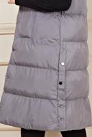 Tesettür giyim GRİ ÇITÇITLI ŞİŞME YELEK 1436