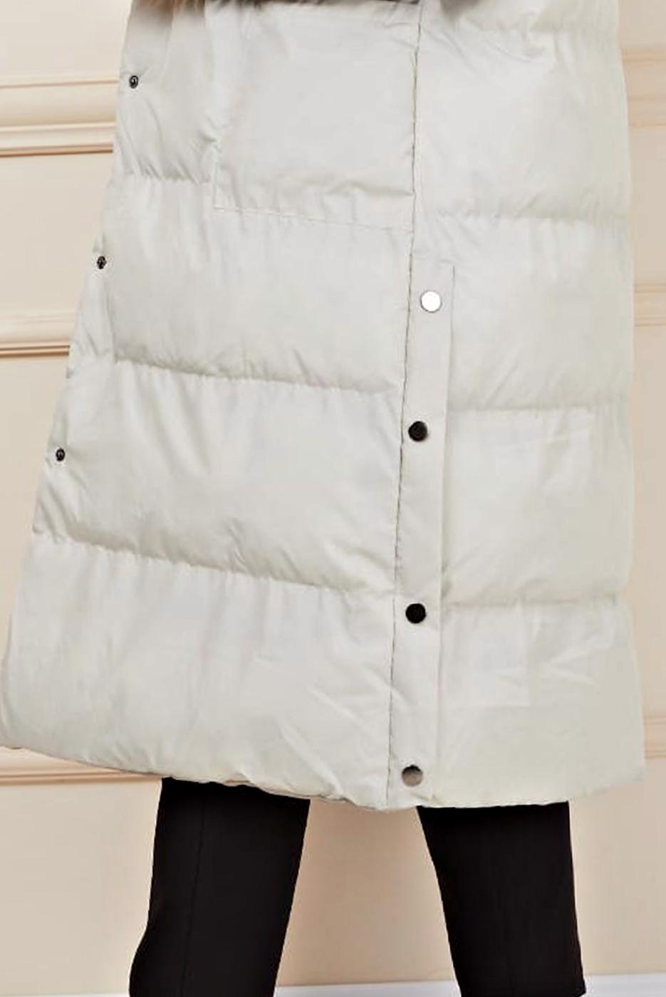 Tesettür giyim EKRU ÇITÇITLI ŞİŞME YELEK 1436