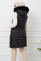 Tesettür giyim SİYAH FERMUARLI KAPÜŞONLU  ŞİŞME YELEK 1451 