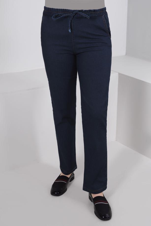 Vêtements hijab BLEU MARINE PANTALON EN JEAN COUPE DROITE TAILLE ÉLASTIQUE T 2315 - TRENDTESETTÜR