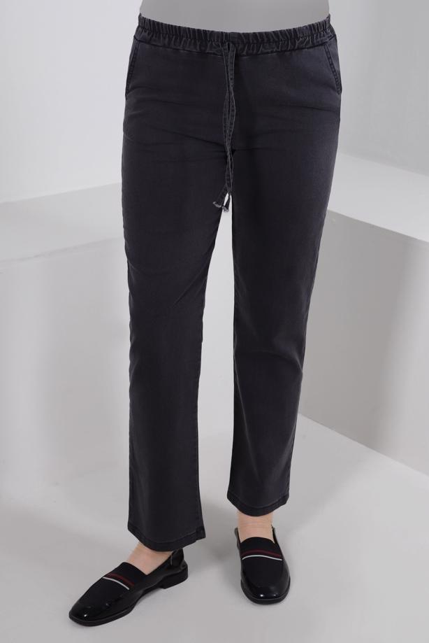 Vêtements hijab GRIS PANTALON EN JEAN COUPE DROITE TAILLE ÉLASTIQUE T 2315 - TRENDTESETTÜR