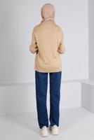 Vêtements hijab BLEU MARINE PANTALON EN JEAN COUPE DROITE TAILLE ÉLASTIQUE T 2315