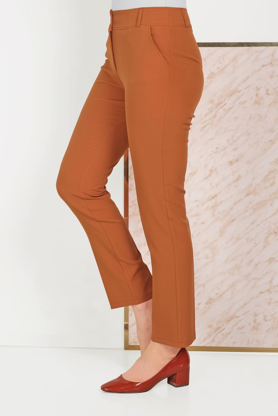 Vêtements hijab BRUN PANTALON À BOUTONS ALVİNA 70051