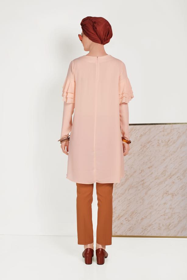 Tesettür giyim KAHVE ALVİNA DÜĞMELİ KUMAŞ PANTOLON 70051	 - TRENDTESETTÜR